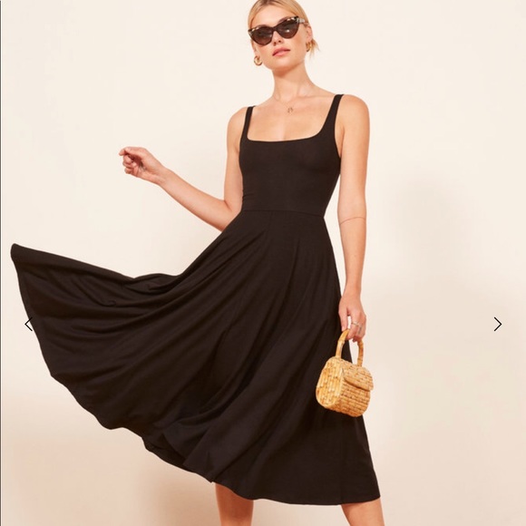 jersey fit and flare midi dress